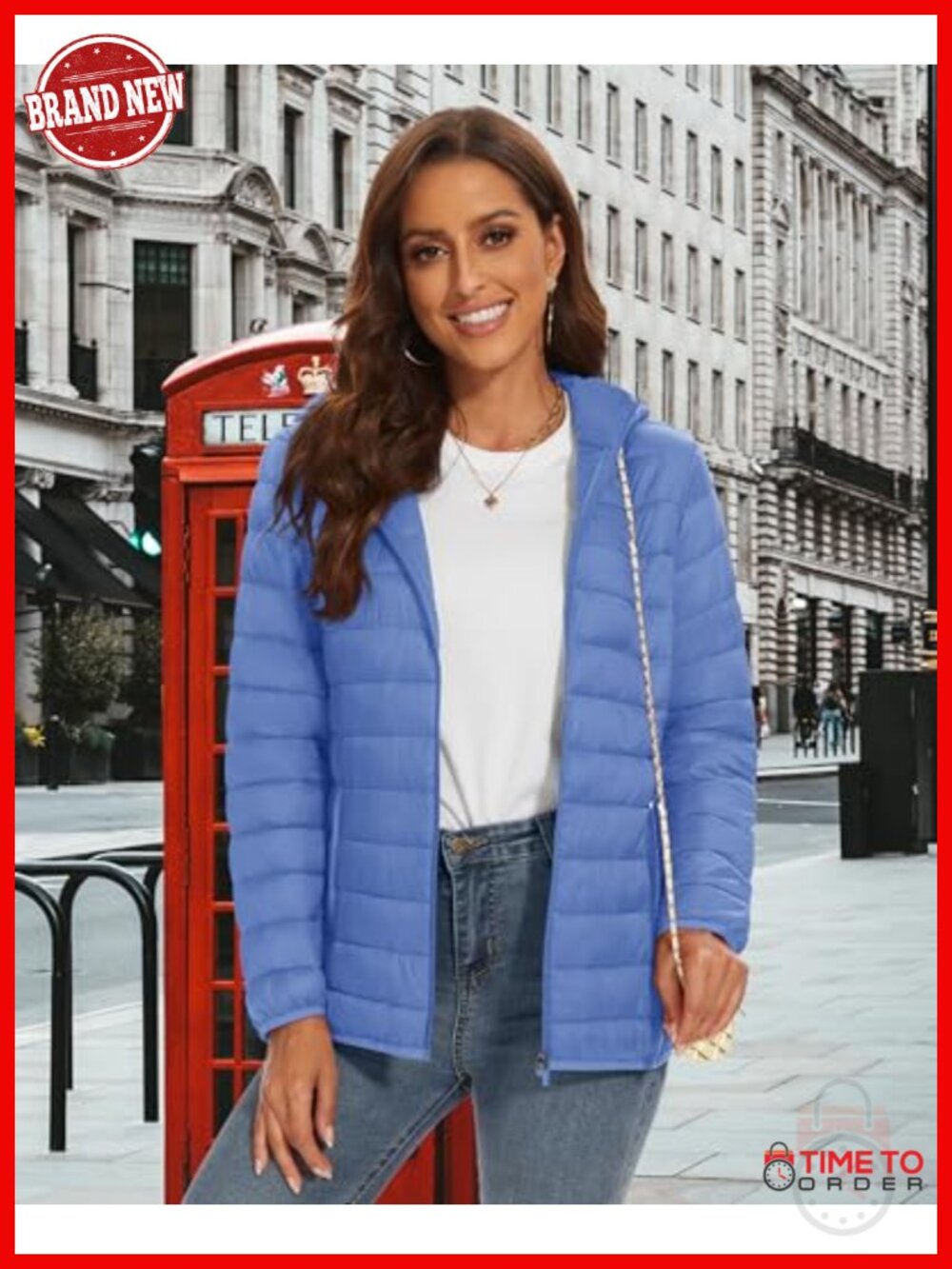 Lightweight Quilted Puffer Jacket Water Resistant Zip-up Winter Coat - Picture 2 of 6